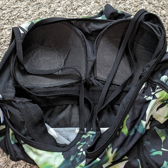 Swimsuits for All Aquabelle black green floral padded one piece swimsuit 10 - Picture 10 of 11